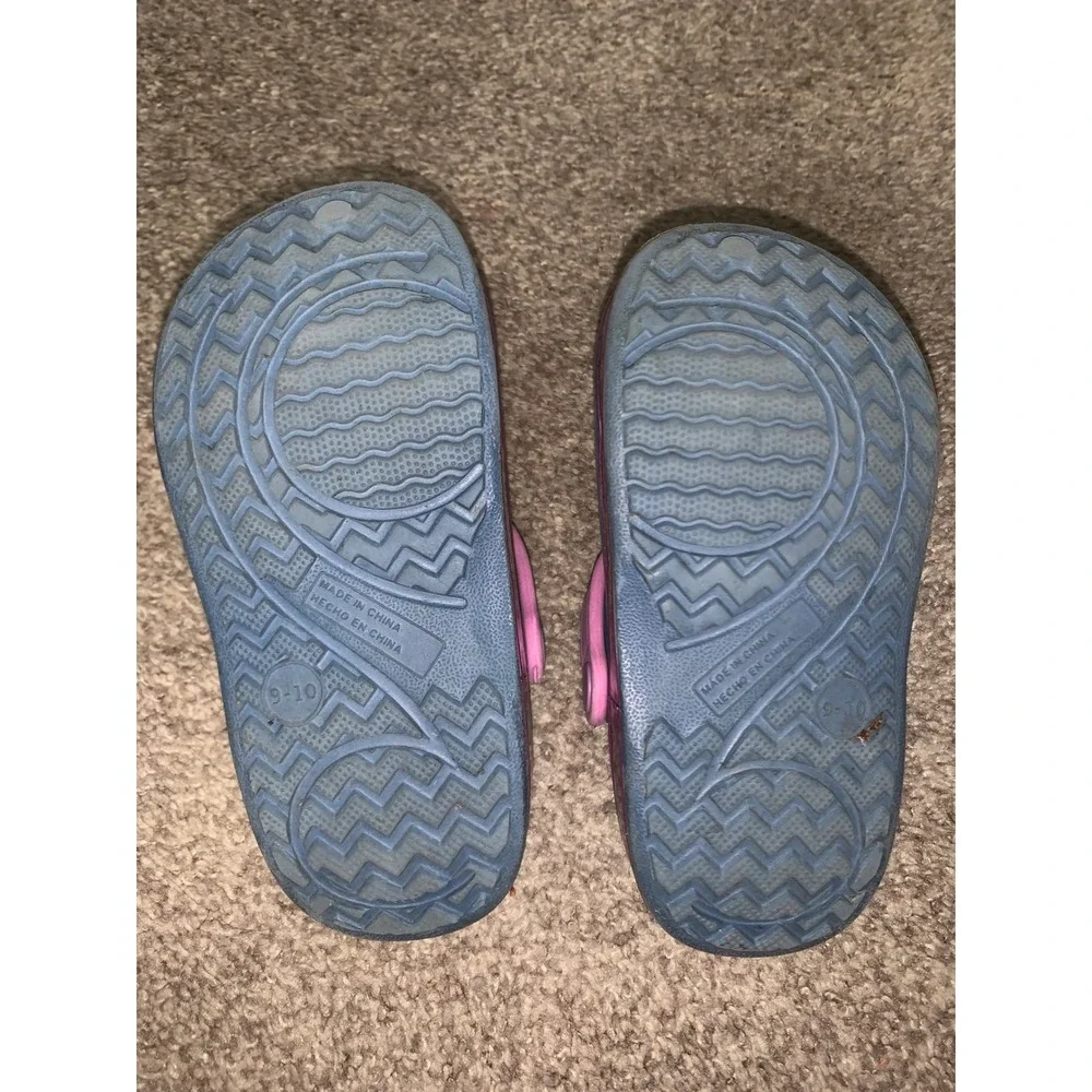 Disney Stitch and Angel Kids Clogs Blue Pink Slip On Shoes Size 9-10